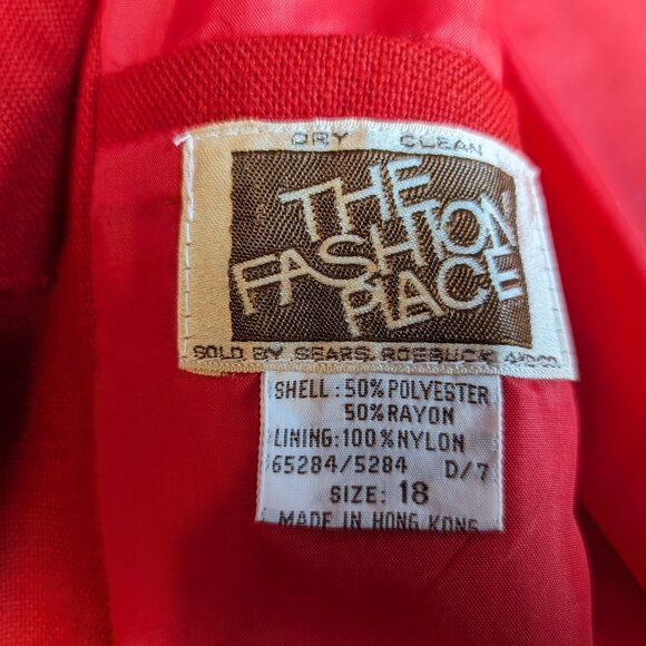Vintage The Fashion Place Red Blazer Size 18 - Picture 8 of 13